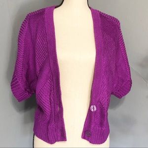 WORTHINGTON Purple Sweater Top Short Sleeve